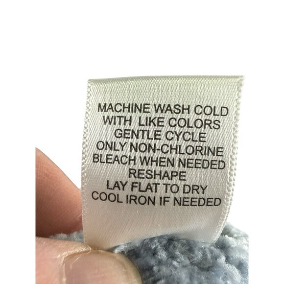 Sugar Moon Juniors Mock Neck Chenille Pointelle Sweater Lt Blue Size Small NWT - Picture 7 of 8